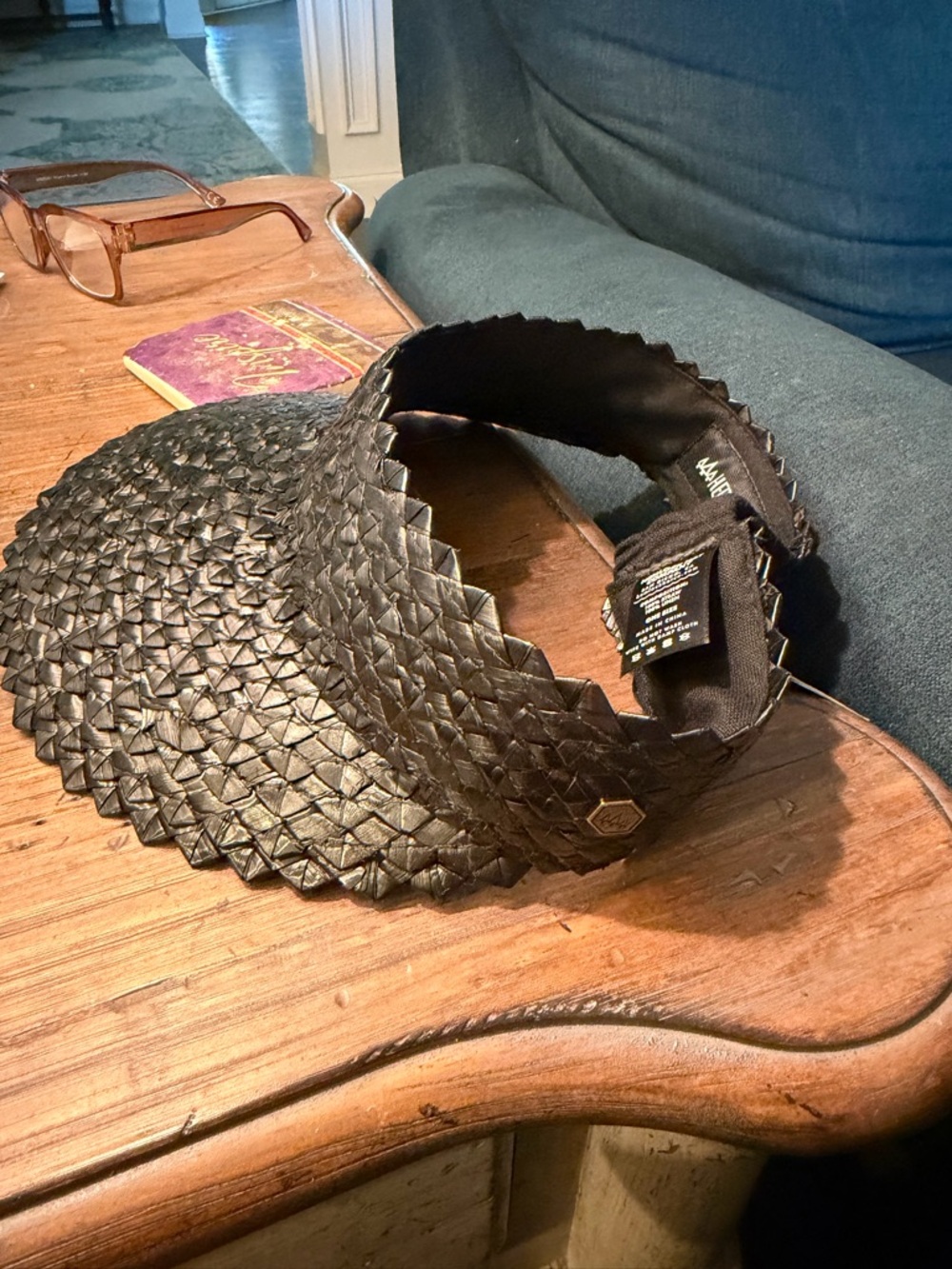 Hemlock Hat Co. “Capri” Black Braided Visor Headband - Picture 2 of 8